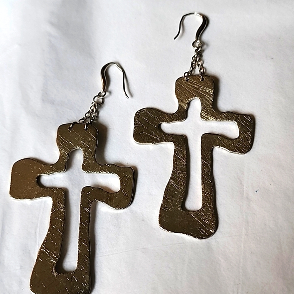 Previously Loved Large Cross Earrings